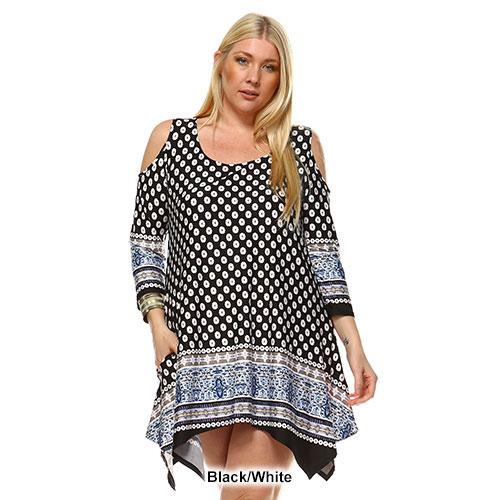 Plus Size White Mark Antonia Cut-Out Shoulder Tunic