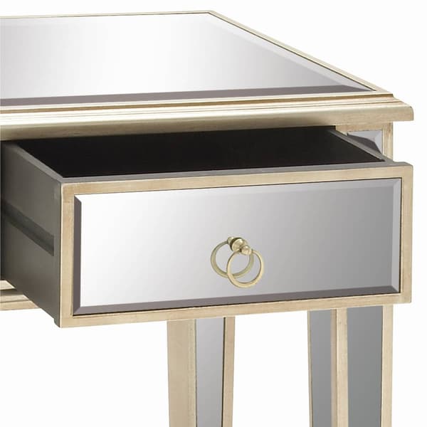 9th & Pike® Beige Wood Glam Inspired Accent Table