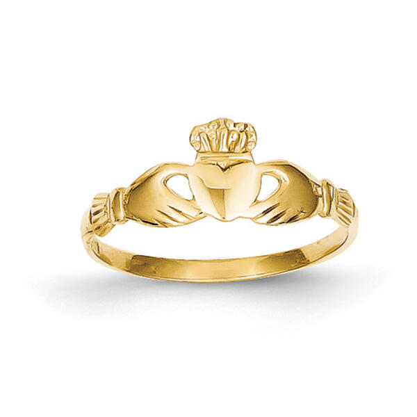 Gold Classics&#40;tm&#41; Thin 14kt. Gold Claddagh Band Ring - image 