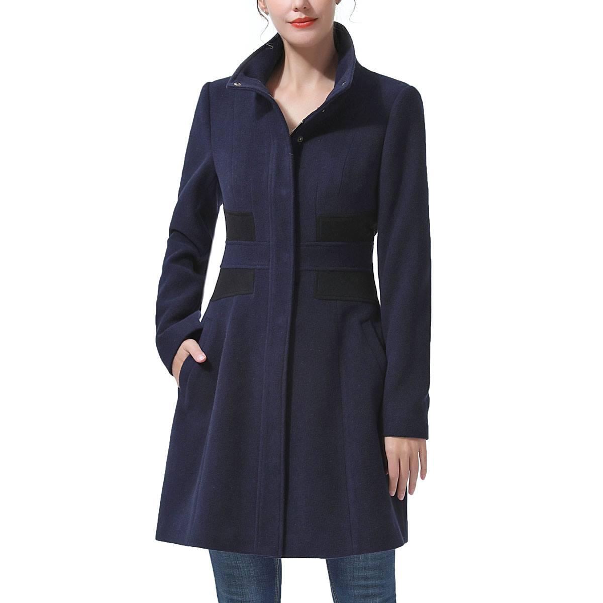 Womens BGSD Fit & Flare Wool Coat