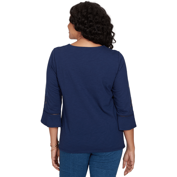 Petite Alfred Dunner Tuscany Diamond Embroidery Blouse
