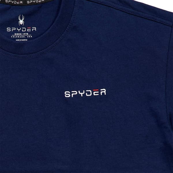 Mens Spyder Left Sleeve Logo Short Sleeve Tee - Navy