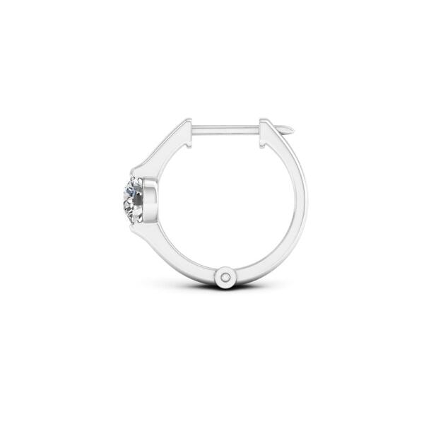Moluxi&#8482; Sterling Silver 1ctw. Round Moissanite Hoop Earrings