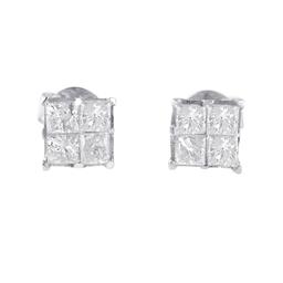 Diamond Classics(tm) 10kt. Diamond Square Stud Earrings
