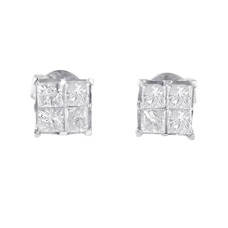 Diamond Classics(tm) 10kt. Diamond Square Stud Earrings