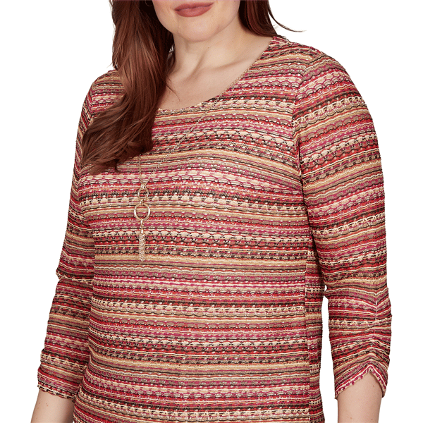 Womens Alfred Dunner Union Square Bayadere Stripe Blouse