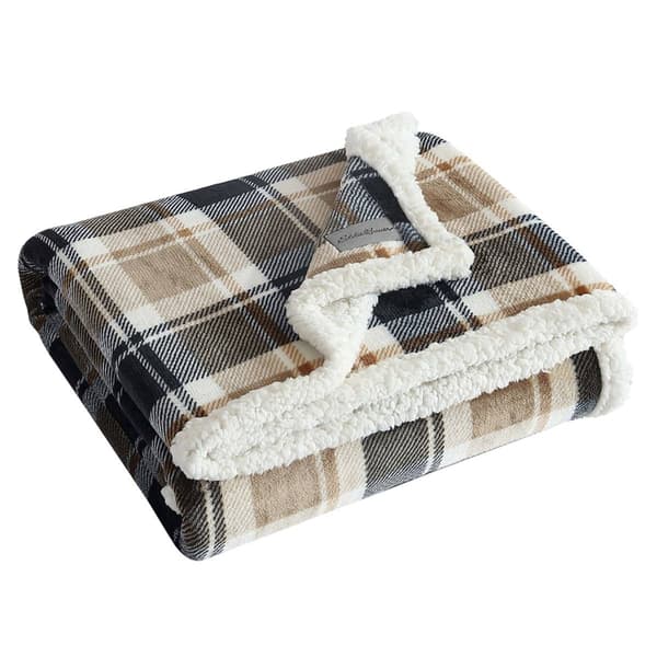 Eddie Bauer Rugged Plaid Plush-Fleece Throw