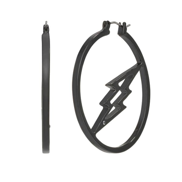 Steve Madden Lightning Bolt Hoop Earrings