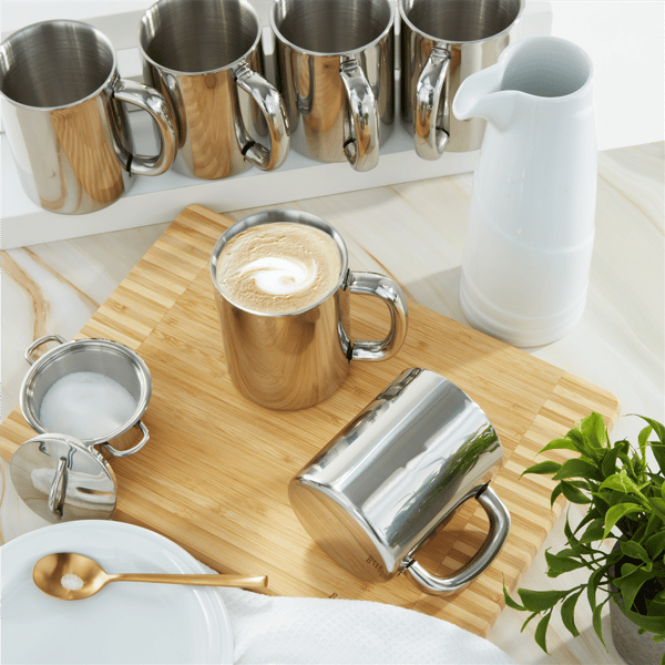 BergHOFF 6pc. Stainless Steel 12 oz. Mug Set
