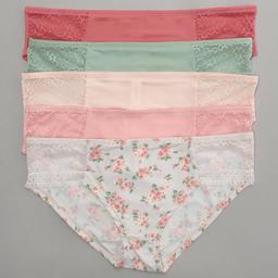 Womens Laura  Ashley(R) 5pk Lace Bikini Panties - LS6341-5PKX
