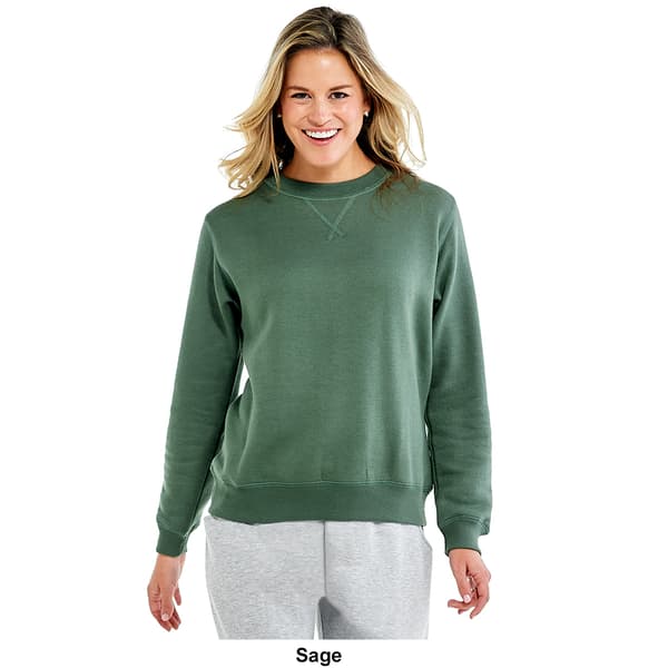 Starting Point Women Starting Point Ultrasoft Fleece Crew Sweatshirt S Eggplant Boscov s