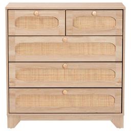 Baxton Studio Elsbeth Oak Brown Wood 5-Drawer Storage Cabinet