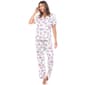 Womens White Mark 2pc. Floral Leopard Pajama Set - image 1