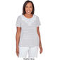 Womens Alfred Dunner Classics Neutral Short Sleeve Stripe Tee - image 4