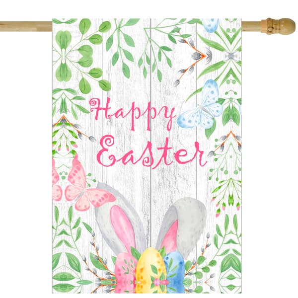 Northlight Seasonal Happy Easter Bunny Ears House Flag - image 