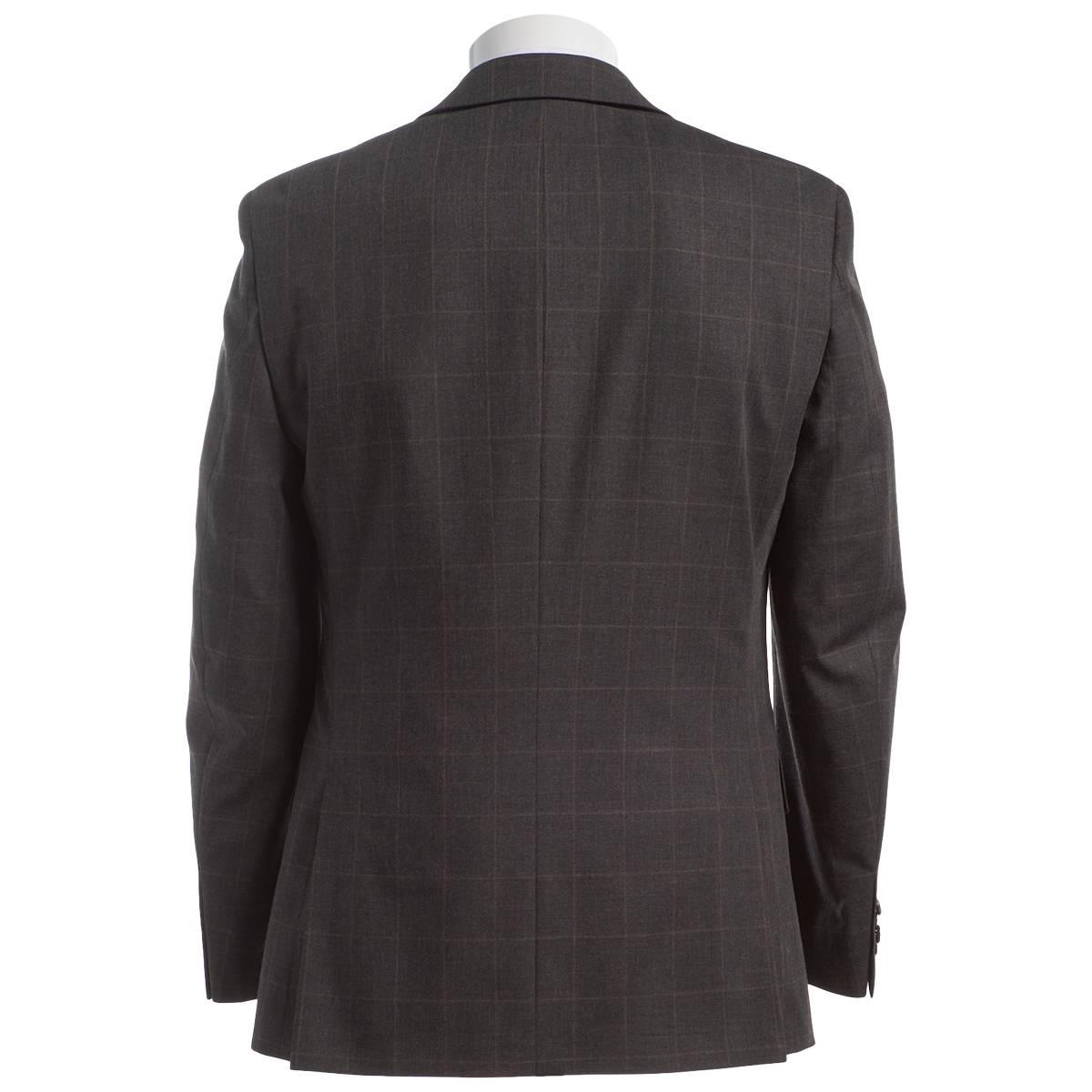 Mens Tommy Hilfiger Windowpane Suit Jacket - Grey/Brown