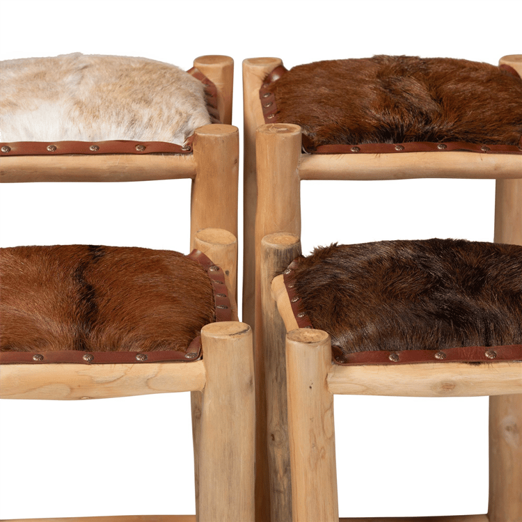 bali & pari Rivera Genuine Goat Leather Counter Stool
