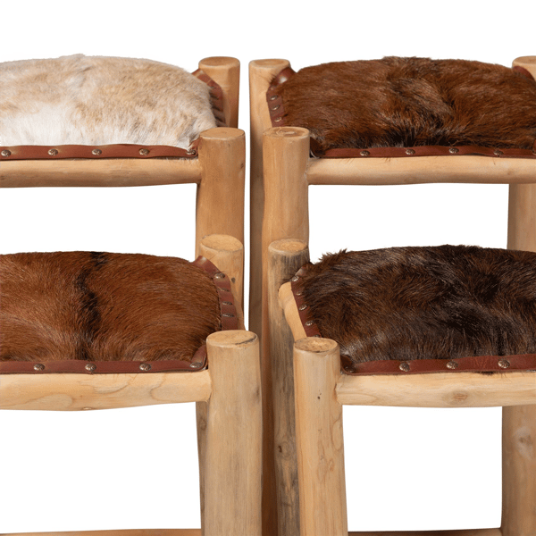 bali & pari Rivera Genuine Goat Leather Counter Stool