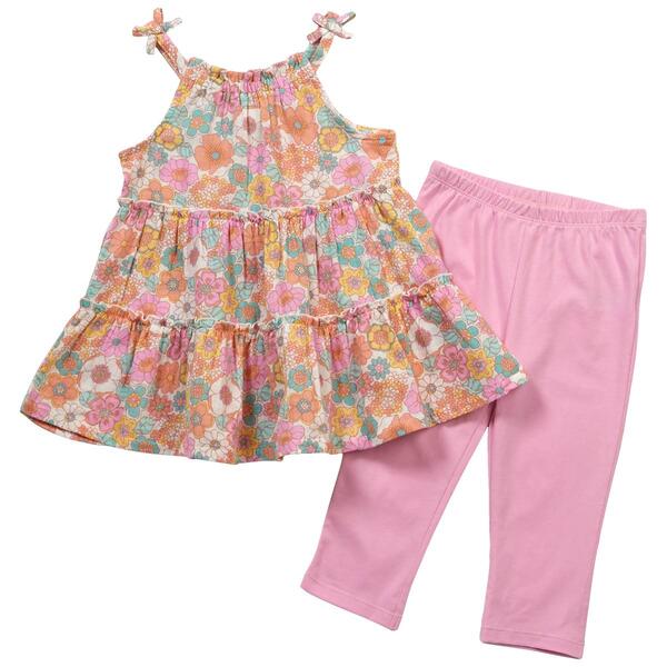 Baby Girl &#40;12-24M&#41; Kids Headquarters Floral Tunic & Solid Legging - image 