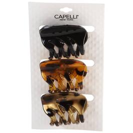 Womens Capelli New York 3pk. Asymmetrical Claw Clips