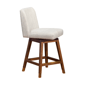 Armen Living Isabella 26in. Beige Fabric Swivel Counter Stool - image 2