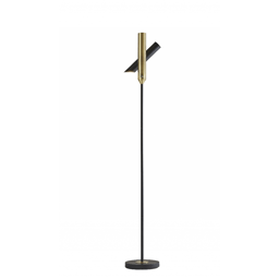 HomeRoots 68 Black Metal LED Floor Lamp With Black Metal Cylind