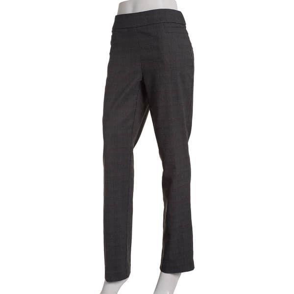 Petite Briggs Plaid Millennium Average Pants-Grey/Black