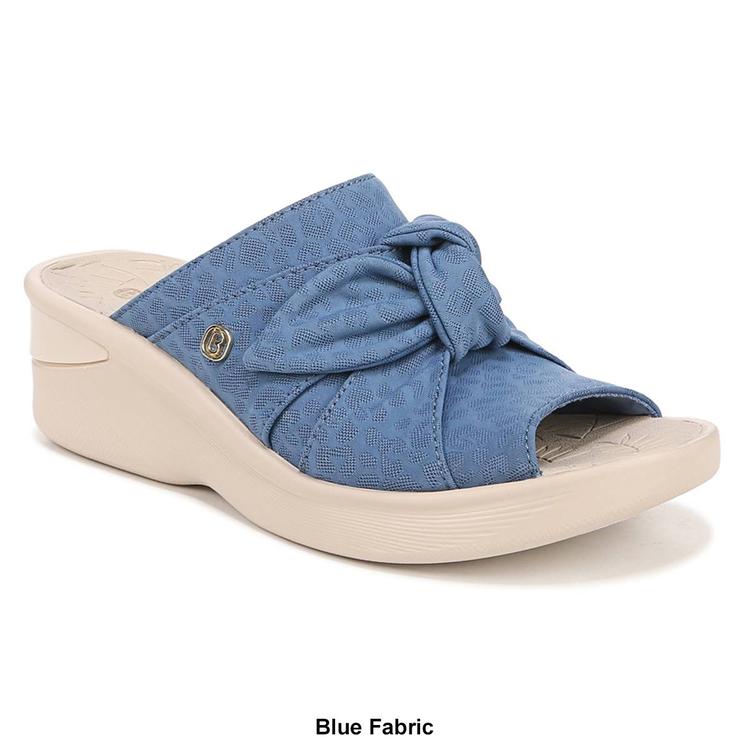 Womens BZees Smile Wedge Slide Sandals