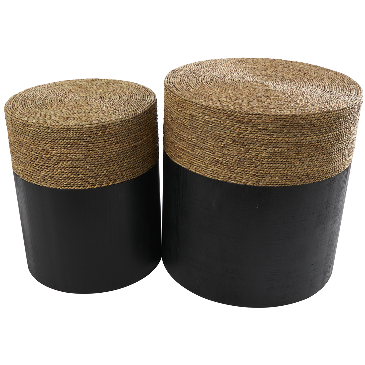 9th & Pike(R) Bohemian Black Wood Accent Table Set
