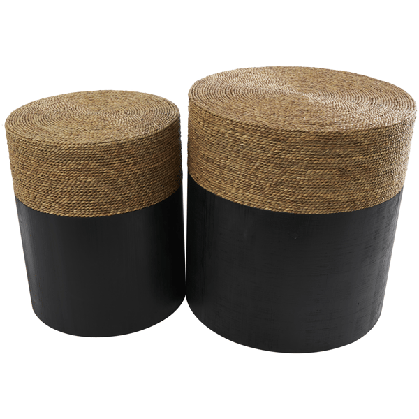 9th & Pike® Bohemian Black Wood End Table Set - image 