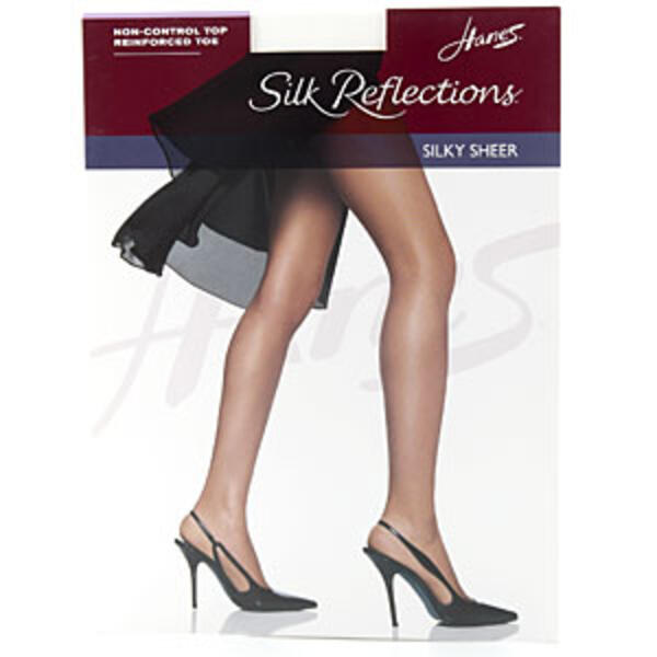 Womens Hanes&#40;R&#41; Silk Reflections Reinforced Toe Pantyhose - image 