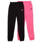 Girls (7-16) Puma(R)  2pk. Fleece Lined Black/Pink Joggers - image 1