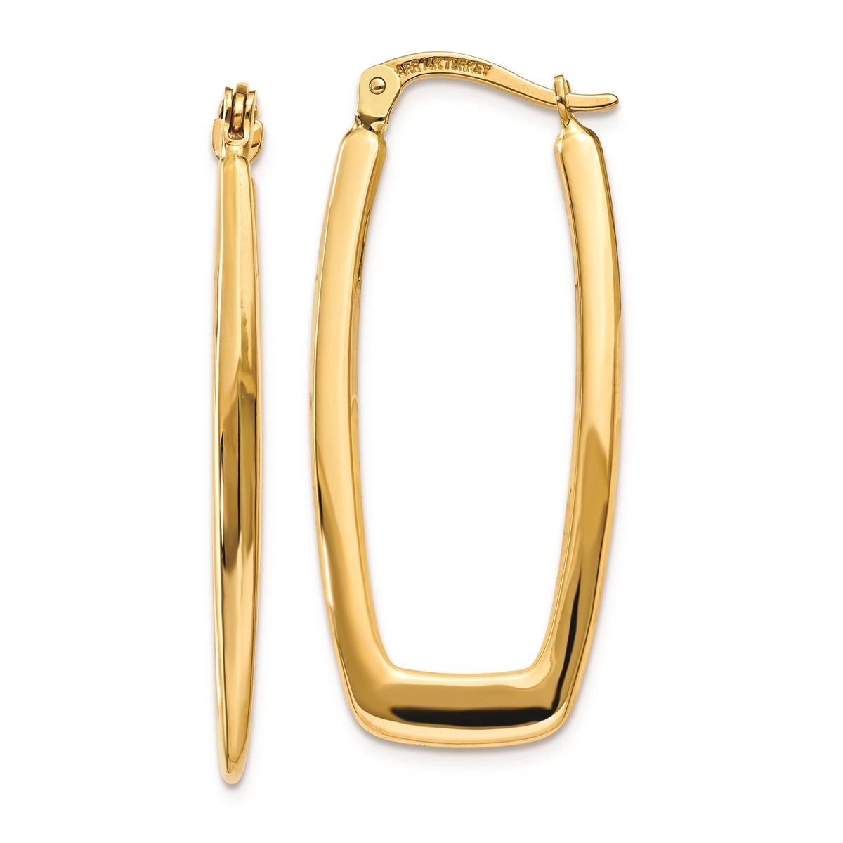 Gold Classics™ 14kt. Rectangle 2.25mm Hoop Earrings
