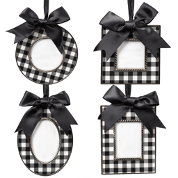 Northlight 4ct. Plaid Photo Frame Christmas Ornaments with Bows