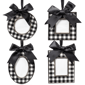 Northlight 4ct. Plaid Photo Frame Christmas Ornaments with Bows - image 2