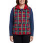 Plus Size Hasting & Smith Plaid Vest w/ Sherpa Trim - Jester Red - image 1