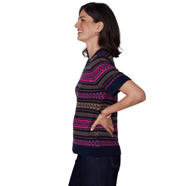 Petite Ruby Rd. English Countryside Mixed Fair Isle Sweater