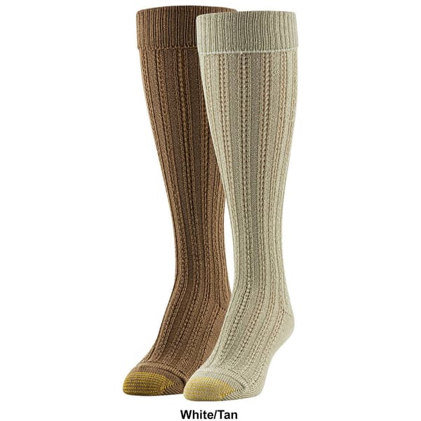 Womens Gold Toe® 2pk. Tuckstitch Knee High Socks
