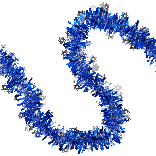 Northlight 50ft. Star of David Hanukkah Tinsel Garland - image 