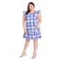 Plus Size R&M Richards Ruffle Cap Sleeve Round Neck A-Line Dress - image 1