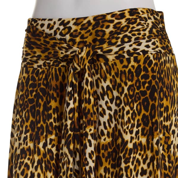 Womens NY Collection Long Leopard ITY Skirt - Tawny Leospots