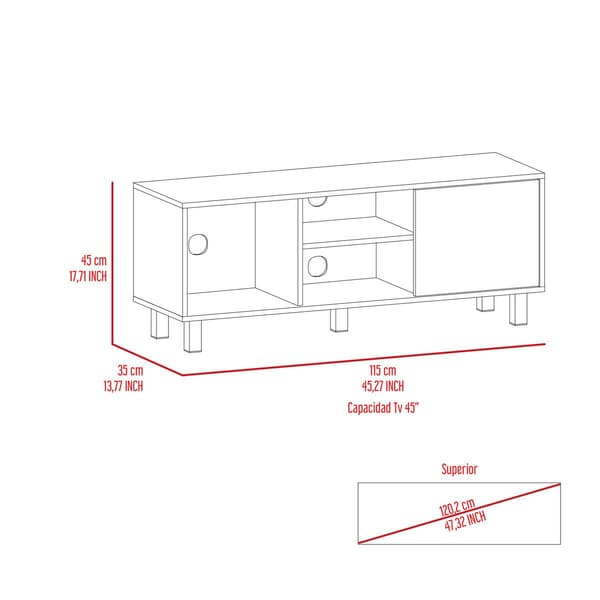 FM FURNITURE Rome Light Oak TV Stand