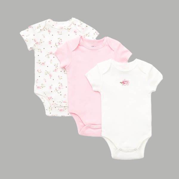 Baby Girl &#40;NB-9M&#41; Little Me&#40;R&#41; Rose 3pk. Bodysuits