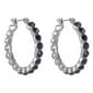 Roman Silver-Tone Hematite Round Marcasite Hoop Earrings - image 1