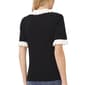 Womens Cece Short Ruffle Sleeve Pearl Button Blouse - image 2