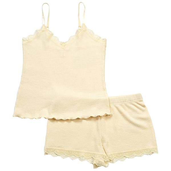 Womens Laura Ashley Crinkle Rib Camisole & Short Pajama - image 