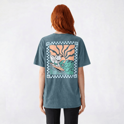 Juniors C-Life Mineral Wash Snoopy Surf Boyfriend Tee