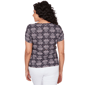 Womens Emaline Key Items Ruched Short Sleeve Jacquard Blouse - image 2