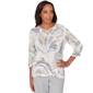 Womens Alfred Dunner Comfort & Joy Leaf Print Crossover V-Neck T - image 1