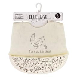 Baby Girl ELLE & JAYE 2pk. Momma''s Little Chick Silicone Bibs